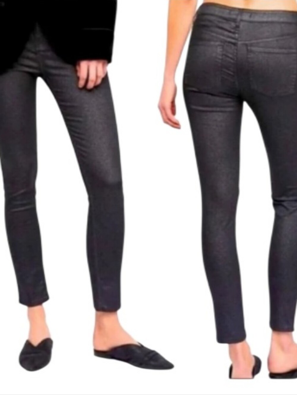 Free People Shimmer Black Skinny Jeans-NWT